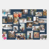 年の瞬間25家族の写真コラージュ&キャプション ラッピングペーパーシート (正面2)