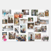 年の瞬間25家族の写真コラージュ&キャプション ラッピングペーパーシート (正面)