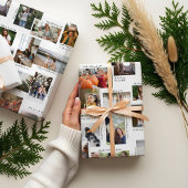 年の瞬間25家族の写真コラージュ&キャプション ラッピングペーパーシート