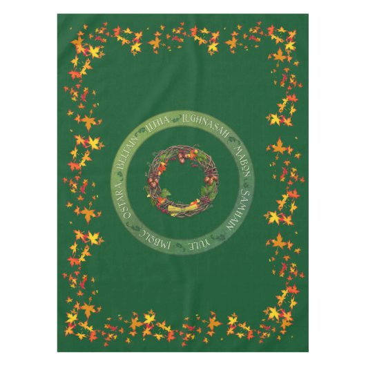 年の祭壇の布の秋の車輪 テーブルクロス (正面)