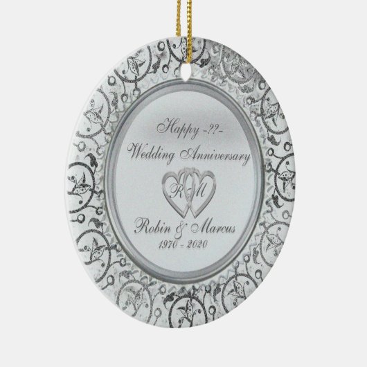 年の結婚記念日のオーナメントを挿入して下さい セラミックオーナメント (右)