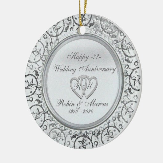 年の結婚記念日のオーナメントを挿入して下さい セラミックオーナメント (左)