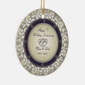 年の結婚記念日を挿入して下さい セラミックオーナメント (右)