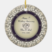年の結婚記念日を挿入して下さい セラミックオーナメント (裏面)