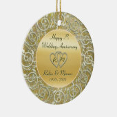 年の結婚記念日を挿入して下さい セラミックオーナメント (右)