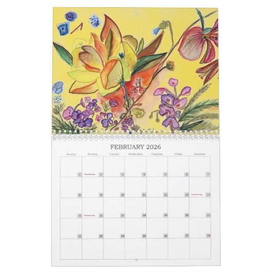 年の花 カレンダー (2月 2026)