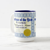 年の証明書のマグの従業員 ツートーンマグカップ (正面左)