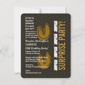 年の誕生日の黒および金ゴールドA07を驚かして下さい 招待状 (正面)