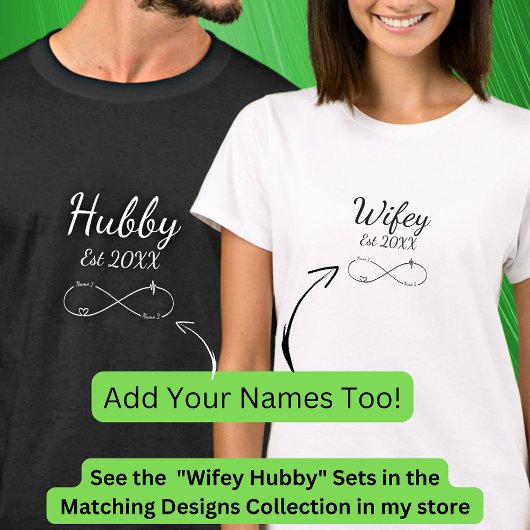 年の追加、名前、変更文字無限大、ハビーWifey Tシャツ