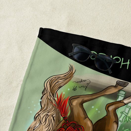 年の馬の中国の〔占星術の〕十二宮図 ビーチタオル (インサイチュ)