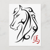 年の馬の頭はがき垂直 シーズンポストカード (正面)
