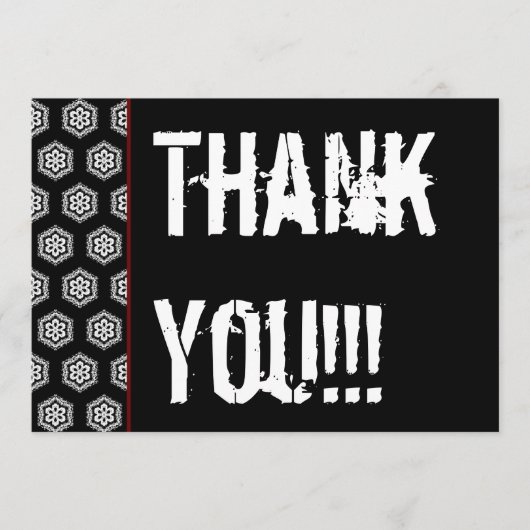 年の驚きの白黒赤いW1976ありがとう サンキューカード (正面)