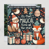 年の魔法の時間 – クリスマスキツネ シーズンカード (正面/裏面)