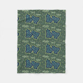 年の鳴り声 フリースブランケット (正面)