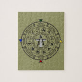 年の(占星術の)十二宮図のSabbatsのRunesの車輪 ジグソーパズル (縦)