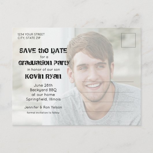 年はっきりした別写真卒業日保存 ポストカード (裏面)