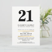 年はっきりした数ミニマル白黒21日招待状 招待状 (スタンド正面)