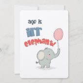年はゾウだ! | ジャンボサイズの誕生日カード 招待状 (正面)