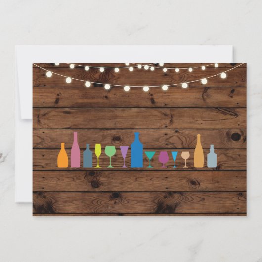 年への応援年齢の誕生会のバーの招待 招待状 (裏面)