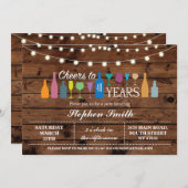 年への応援年齢の誕生会のバーの招待 招待状 (正面/裏面)