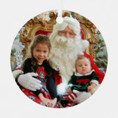 年または文字の写真クリスマス メタルオーナメント (正面)