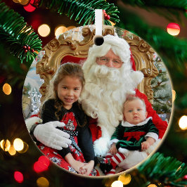 年または文字の写真クリスマス メタルオーナメント