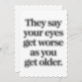 年をとると目が悪くなるらしいよ 面白 招待状 (正面/裏面)