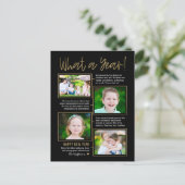 年をまとめる 編集可能な色の新年のポストカード シーズンポストカード (スタンド正面)