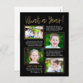 年をまとめる 編集可能な色の新年のポストカード シーズンポストカード (正面/裏面)