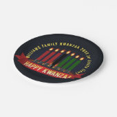 年をクワンザキャンドルに追加7» ペーパープレート (アングル)