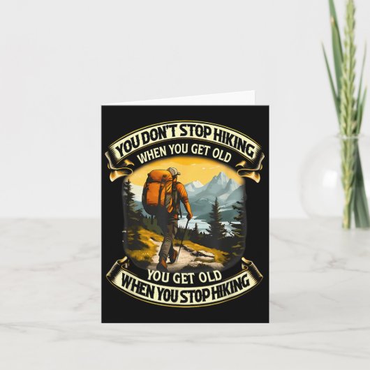 年をストップ取るとハイキングをしないで カード (正面)