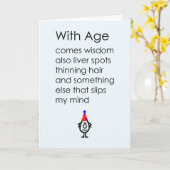 年を取ったおもしろいハッピーバースデー詩 カード (黄色い花)