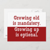 年を取ることが義務付けられている ポストカード (正面/裏面)