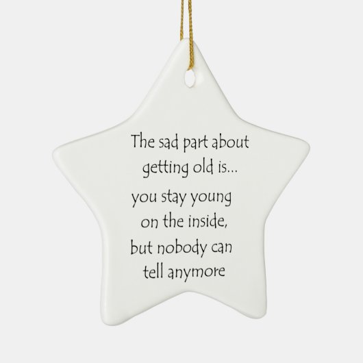 年を取ることについての悲しい部分は円のオーナメント セラミックオーナメント (右)