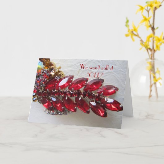 年を取ることについての穏やかなジョーク – または「ヴィンテージ」 カード (黄色い花)