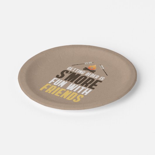 年を取ることは友達とのおもしろいの誕生日 ペーパープレート (アングル)