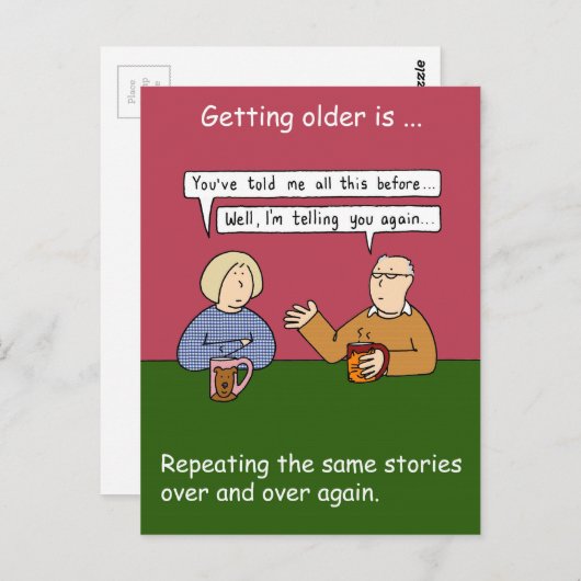 年を取ることは同じ話を繰り返す ポストカード (正面/裏面)