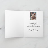 年を取るとしわのハッピーバースデーおもしろい カード (内部)