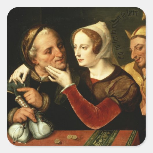 年を取ると発狂する スクエアシール (正面)