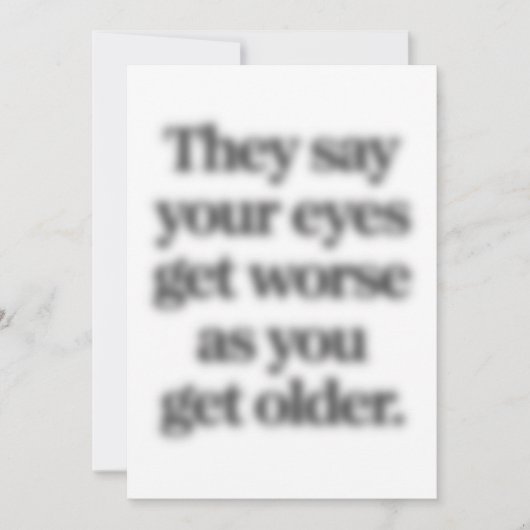 年を取ると目が悪くなるって言ってるおもしろい シーズンカード (正面)