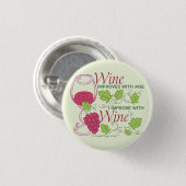 年を取ると酒が上がる 缶バッジ (正面&裏面)