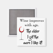 年を取るにつれてワインが上達する気に入る マグネット (正面/裏面)
