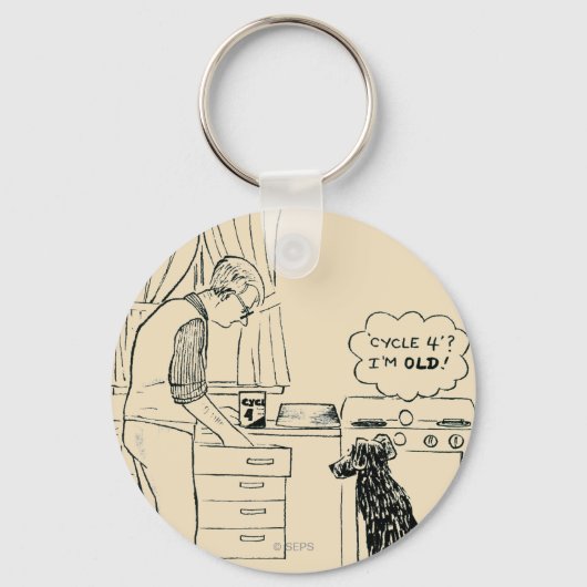 年を取る犬 キーホルダー (正面)