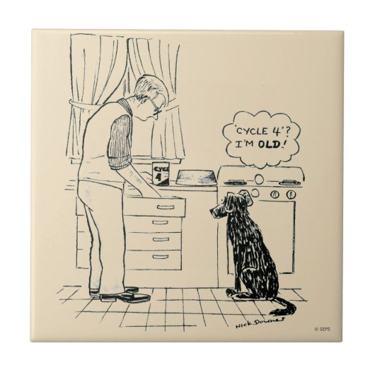 年を取る犬 タイル (正面)