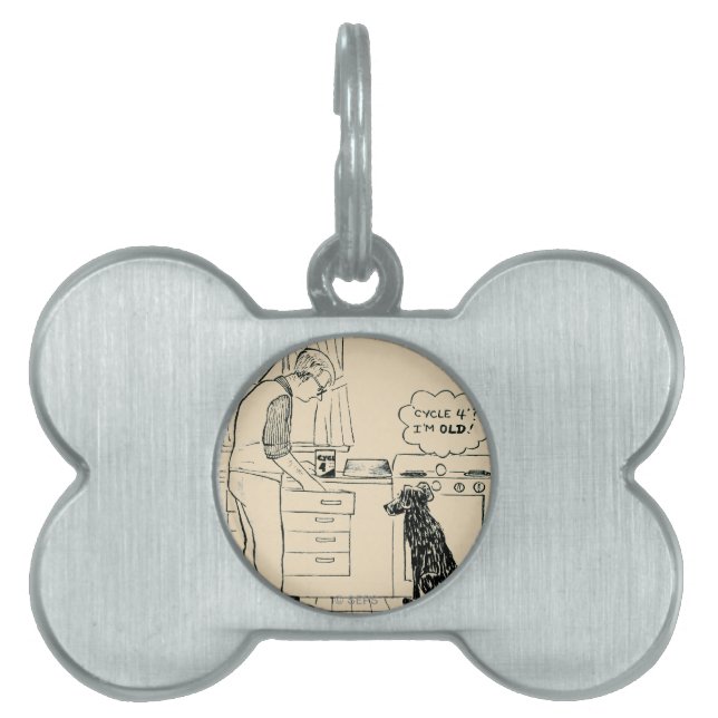 年を取る犬 ペットネームタグ (正面)