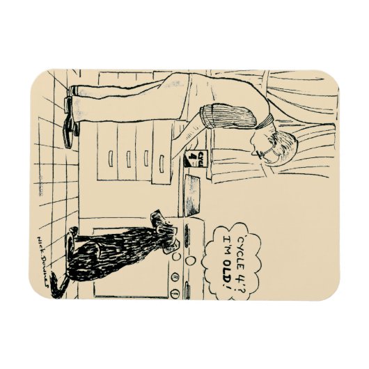 年を取る犬 マグネット (横)