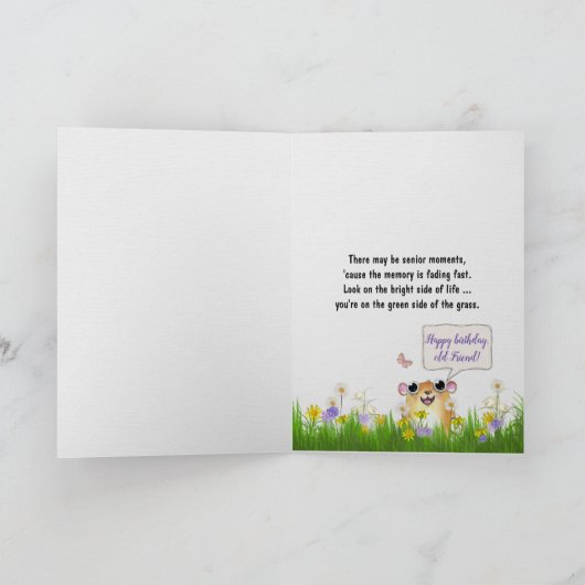 年を取る誕生日60番目のユーモア カード (内部)