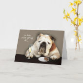 年を取る,おもしろい誕生日カード,犬 カード (黄色い花)