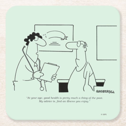 年を取る スクエアペーパーコースター (正面)