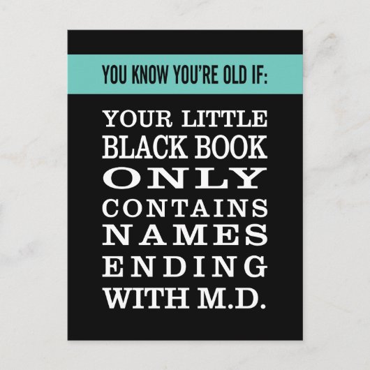 年を取る:ブラックブックには医師しかいない ポストカード (正面)